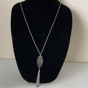 Silver tassel necklace